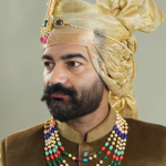 Golden Check Silk Safa | Opulent Turban for Men | Jaipurio