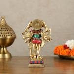 Pure Brass Standing Panchmukhi Hanuman Idol | 7" x 4.5" x 2.4" (17.8 x 11.4 x 6.1 cm) | 1.182 kg Five-Faced Sacred Art | Premium Divine Murti