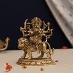 Handcrafted Brass Durga Mata Idol | Premium 6.2-Inch Spiritual Sculpture | Traditional Hindu Artistry