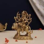 Handcrafted Brass Durga Mata Idol | Premium 6.2-Inch Spiritual Sculpture | Traditional Hindu Artistry