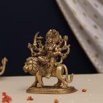 Handcrafted Brass Durga Mata Idol | Premium 5.5-Inch Spiritual Sculpture | Traditional Hindu Artistry