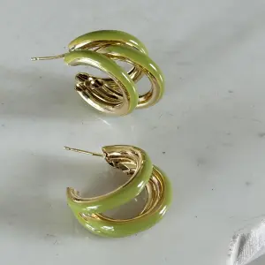 Green Enamel Hoops | 3.0 cm Holiday Collection Brass Alloy Earrings | Hand-Enameled Festive Jewelry | Limited Edition Designer Hoops | Jaipurio Curates