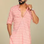 Pink Sanganeri Booti Print Cotton Kurta Pajama | Traditional Block Print Design | Premium Ethnic Wear | Handcrafted Excellence