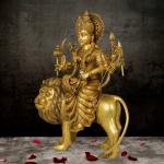 Handcrafted Super Fine Brass Durga Mata Idol | Premium 24.5-Inch Spiritual Sculpture | Traditional Hindu Artistry