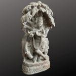 Hand-Carved Pink Stone Krishna Statue | 1 Ft Spiritual Sculpture | Traditional Indian Artistry