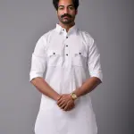 White Short Hunting Style Kurta-Pajama Set - Stylish Traditional Menswear