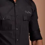 Men's Rajputana Hunting Styled Black Shirt | Regal Outdoor Wear