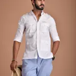 Men's Rajputana Hunting Styled White Shirt | Regal Outdoor Wear