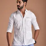 Men's Rajputana Hunting Styled White Shirt | Regal Outdoor Wear