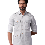 Comfy Ice Blue Hunting Style Shirt | Premium Men's Sportswear | Classic Outdoor Design | Comfortable Cotton Fabric | Size 36-44