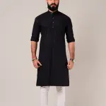 Solid Black Kurta Pajama Set for Men | Elegant Ethnic Formal Wear