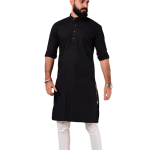 Solid Black Kurta Pajama Set for Men | Elegant Ethnic Formal Wear