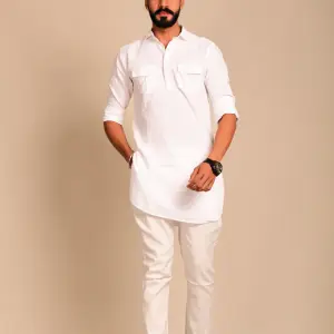 White Colour Hunting Kurta Pajama for Men | Outdoor Adventure Wear