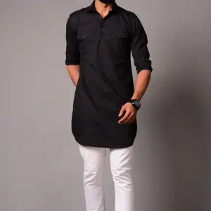 Black Colour Hunting Kurta Pajama for Men | Outdoor Adventure Wear