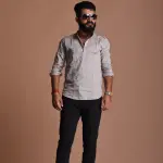 Light Grey Glaze Cotton Hunting Style Short Kurta | Premium Fabric Ethnic Wear | Classic Men's Formal & Casual Half Kurta | Timeless Designlight-grey-glaze-cotton-hunting-short-kurta