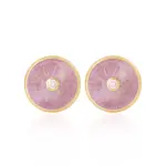 Mauve Guilloche Cufflink | Art Deco Design | Diamond Accent | Jaipurio