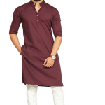 Maroon Short Collared Hunting Style Kurta for Men | Outdoor Adventure Wear