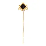 Onyx Crest Lapel Pin - Sterling Silver & Gold Finish | Handcrafted by Local Artisans | Jaipurio