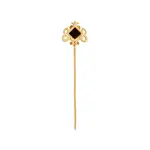 Onyx Crest Lapel Pin - Sterling Silver & Gold Finish | Handcrafted by Local Artisans | Jaipurio