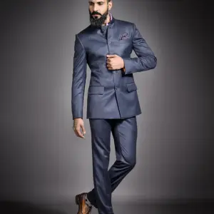 Grey Wool Bandhgala Suit (S-XL) | Premium Winter Formal Wear | Luxury Woollen Menswear by Jaipurio