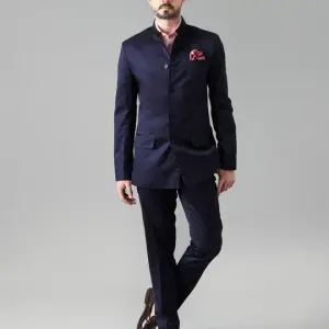 Classique Navy Blue Bandhgala Suit (S-XL) | Timeless Formal Wear | Premium Classic Collection by Jaipurio