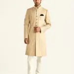 The Ambi Stripe Achkan (S-XL) | Sophisticated Striped Formal Wear | Contemporary Stripe Collection by Jaipurio