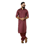 Classy Maroon Pathani Kurta-Salwar Set | Premium Cotton Traditional Ethnic Wear | Luxury Men's Formal & Festive Ensemble | Timeless Design