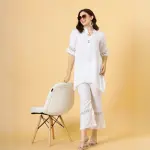 Alluring White Cotton Co-Ord Set | Premium Cotton Fabric | Contemporary Fashion | Modern Two-Piece Set | Perfect Summer Wear | Size XS-XXL | Jaipurio