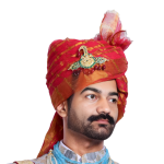 Groom's Red Doriya Safa - Traditional Wedding Turban | Authentic Rajasthani Pagdi