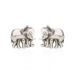 Silver Cut-Out Elephant Cufflink | Heritage Design | Sterling Silver | Jaipurio