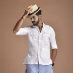 Men's Rajputana Hunting Styled White Shirt | Regal Outdoor Wear