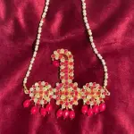 Kalangi Sarpech with Silver Stones - Magenta & Golden Groom's Wedding Accessories