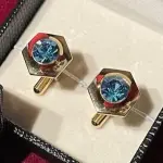 Golden Hexagon With Blue Stone Cufflink | Geometric Elegance | Jaipurio