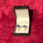 Golden Round Cufflink with Silver Stone | Elegant Contrast | Jaipurio