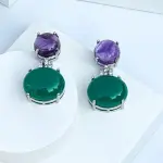 Violet Garden Gems Earrings - Exclusive Jaipurio Curates Holiday Collection