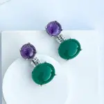 Violet Garden Gems Earrings - Exclusive Jaipurio Curates Holiday Collection