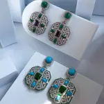 Azure Glimmer Earrings - Exclusive Jaipurio Curates Holiday Collection