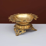 Brass Flower Design Urli | Traditional Temple Water Bowl | Sacred Floral Basin | Home Decor Collection | Handcrafted Ritual Vessel