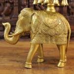 Auspicious Brass Gaja Urli | Grand Temple Elephant Bowl with Bell | Traditional Water Basin | Luxury Home Decor | Sacred Art Collection