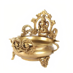 Brass Ganesha Carved Urli | Ethnic Temple Water Bowl | Traditional Sacred Basin | Divine Home Decor | Auspicious Ritual Vessel