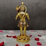 8" Brass Standing Hanuman Idol | Sacred Temple Murti | Divine Protection Statue