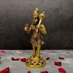 8" Brass Standing Hanuman Idol | Sacred Temple Murti | Divine Protection Statue