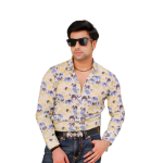 Handcrafted Cedar Brown Sanganeri Zigzag Print Shirt | Traditional Block Print, Cotton Comfort | Modern Rajasthani Design | S to XXL | Premium Menswear