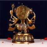 12.2" Superfine Brass Panchmukhi Hanuman Idol | Five-Faced Divine Murti | Sacred Temple Art