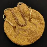 Indian Gold Potli Bag: Jaipuri Thread Embroidered Purse | Traditional Rajasthani Handmade Bag | Decorative Evening Clutch | Ethnic Fashion Pouch