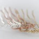 Gold & Silver Leaf Twig Hair Prong | Nature-Inspired Branch Hair Fork | Boho Rose Leaves Hair Pin | Handcrafted Hair Accessory