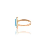 Natural Turquoise & Diamond Ring: 18K Gold December Birthstone Ring | Luxury Statement Jewelry | Authentic Indian Craftsmanship | Minimalist Design