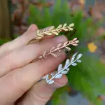 Gold & Silver Leaf Twig Hair Prong | Nature-Inspired Branch Hair Fork | Boho Rose Leaves Hair Pin | Handcrafted Hair Accessory