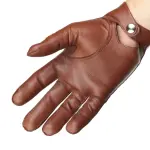 Men's Classic Leather Officer Gloves | Premium Unlined Design with Popper Wrist | Professional Elegant Dress Gloves | Luxury Comfort