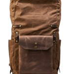 Waxed Canvas Backpack for Laptop | Tan Canvas & Cognac Leather Roll Top Rucksack | Customizable with Free Personalization | Jaipurio Artisanal Collection